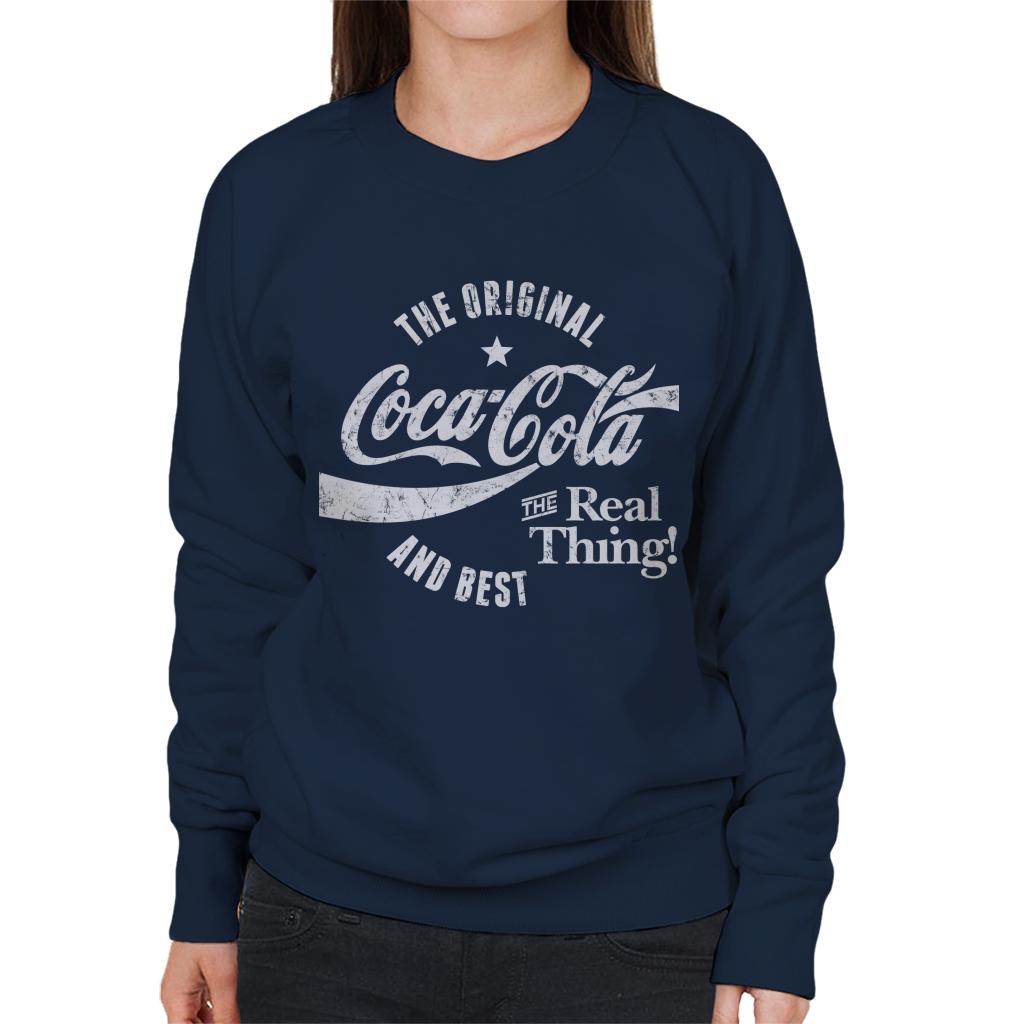 Coca Cola The Original And The Best White Logo Women's Sweatshirt-ALL + EVERY