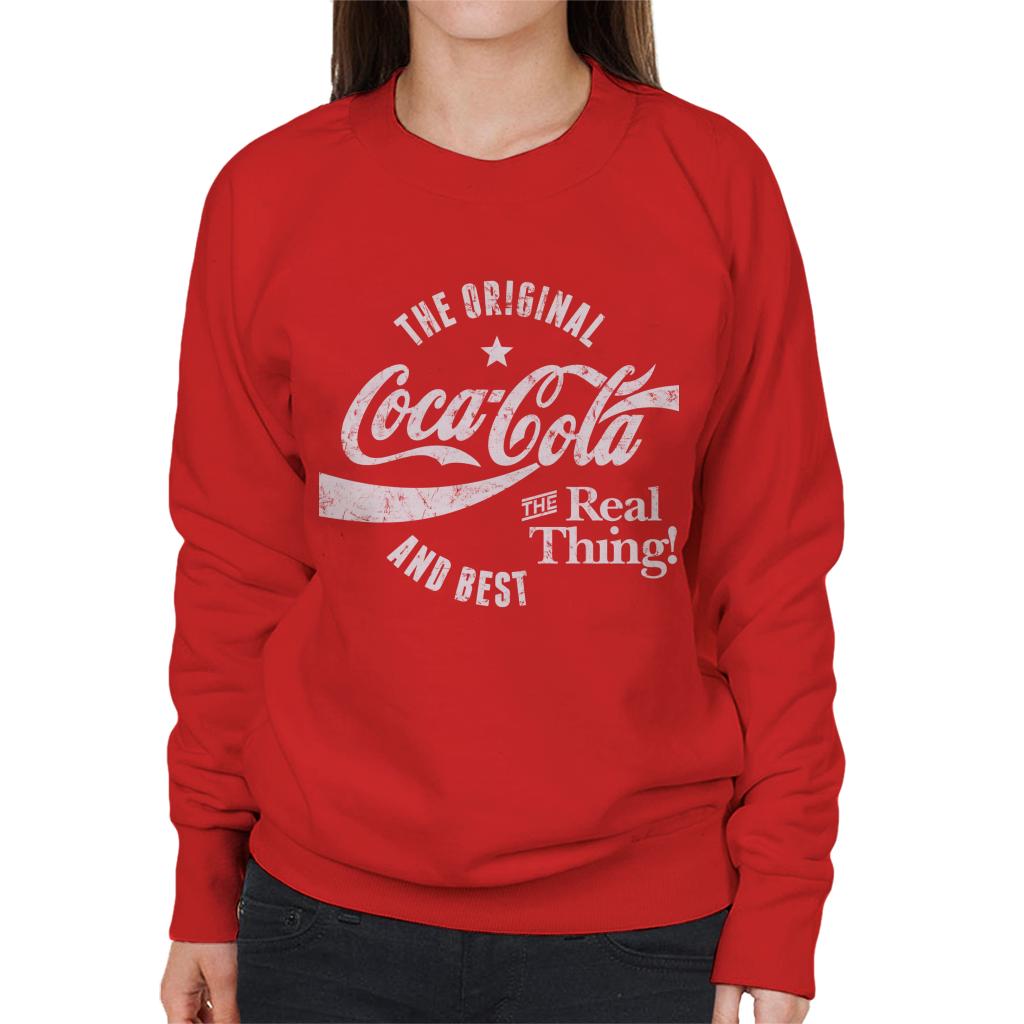 Coca Cola The Original And The Best White Logo Women's Sweatshirt-ALL + EVERY