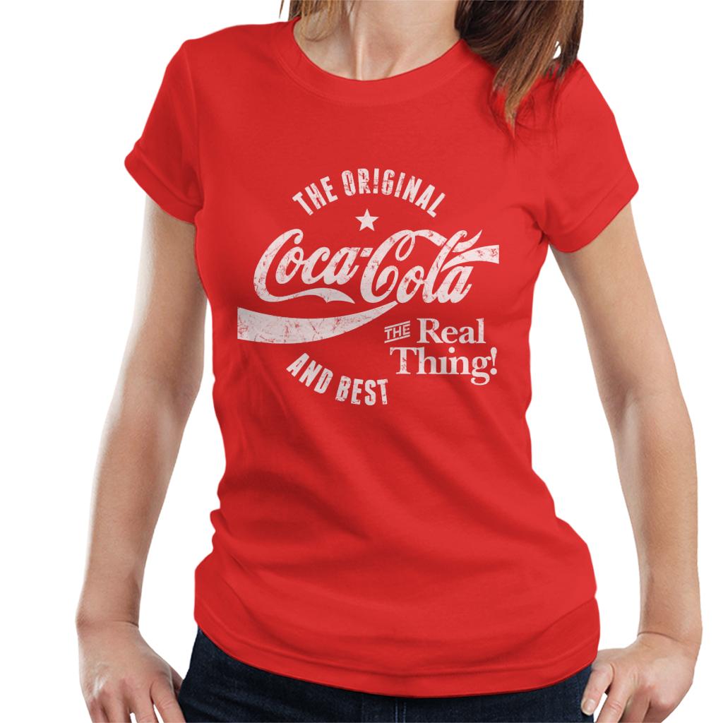 Coca Cola The Original And The Best White Logo Women's T-Shirt-ALL + EVERY