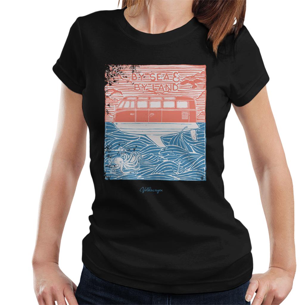 Official-Volkswagen-By-Sea-And-Land-Womens-T-Shirt