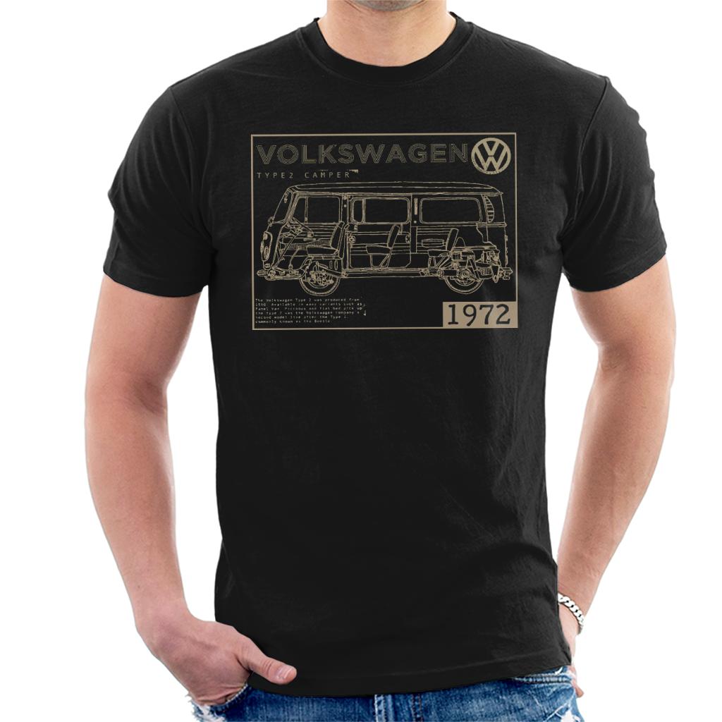 Official Volkswagen Type Camper Plans Light Text Men's T-Shirt