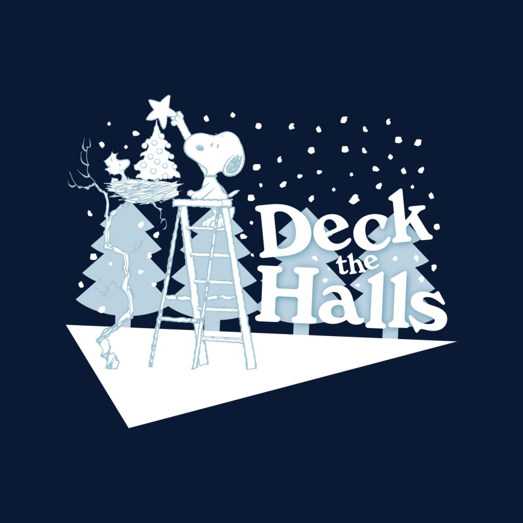 Peanuts Christmas Snoopy Deck The Halls Men's Sweatshirt-ALL + EVERY