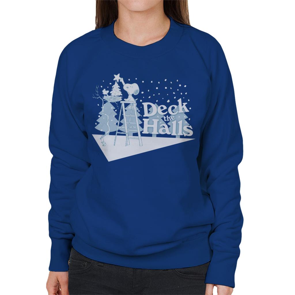 Peanuts Christmas Snoopy Deck The Halls Women's Sweatshirt-ALL + EVERY