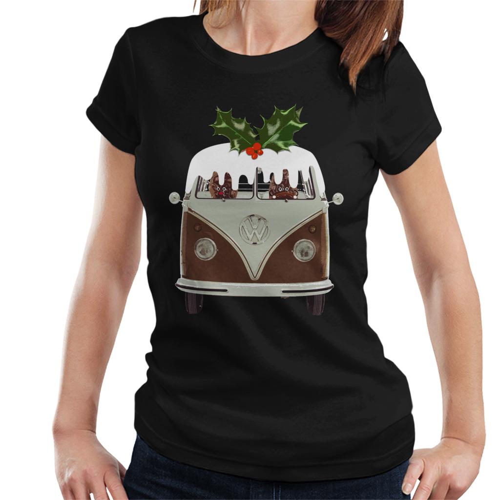 Official Volkswagen Christmas Pudding Camper Women's T-Shirt-ALL + EVERY