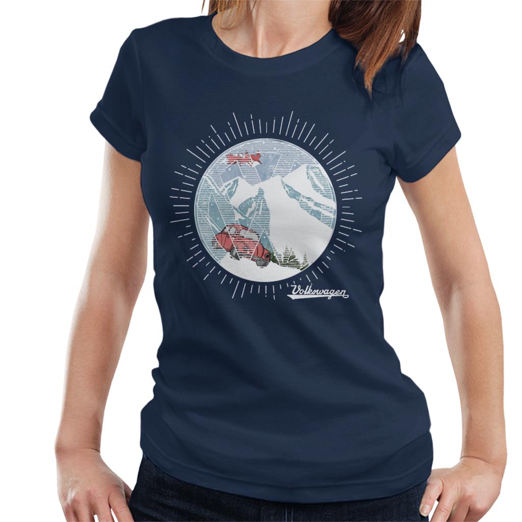 Official Volkswagen Snowflake White Text Women's T-Shirt-ALL + EVERY