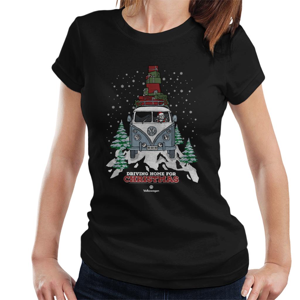 Official-Volkswagen-Christmas-Camper-White-Text-Womens-T-Shirt