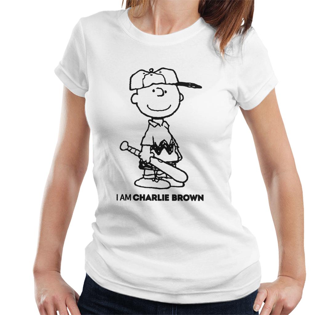 Peanuts-I-Am-Charlie-Brown-Black-Text-Womens-T-Shirt