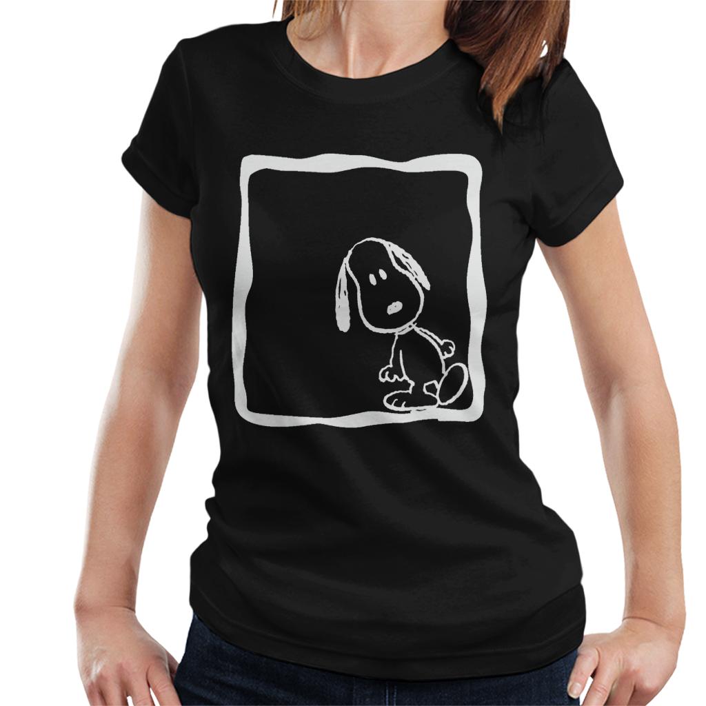 Peanuts Snoopy White Lean Women's T-Shirt-ALL + EVERY
