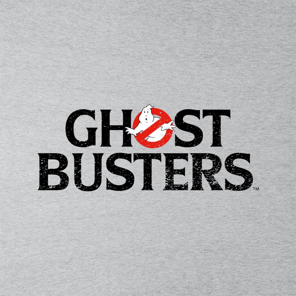 Ghostbusters Faded Black Text Logo Men's T-Shirt-ALL + EVERY