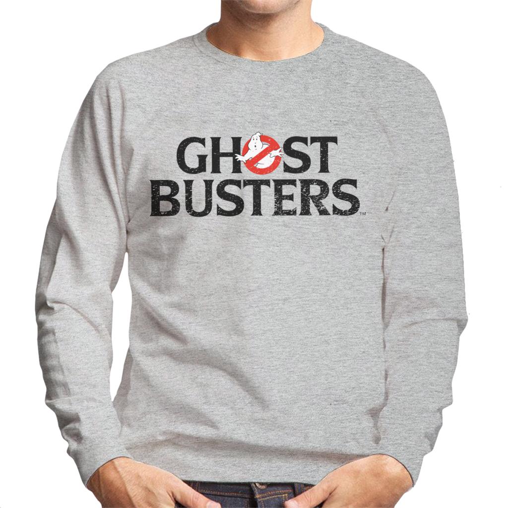 Ghostbusters Faded Black Text Logo Men's Sweatshirt-ALL + EVERY