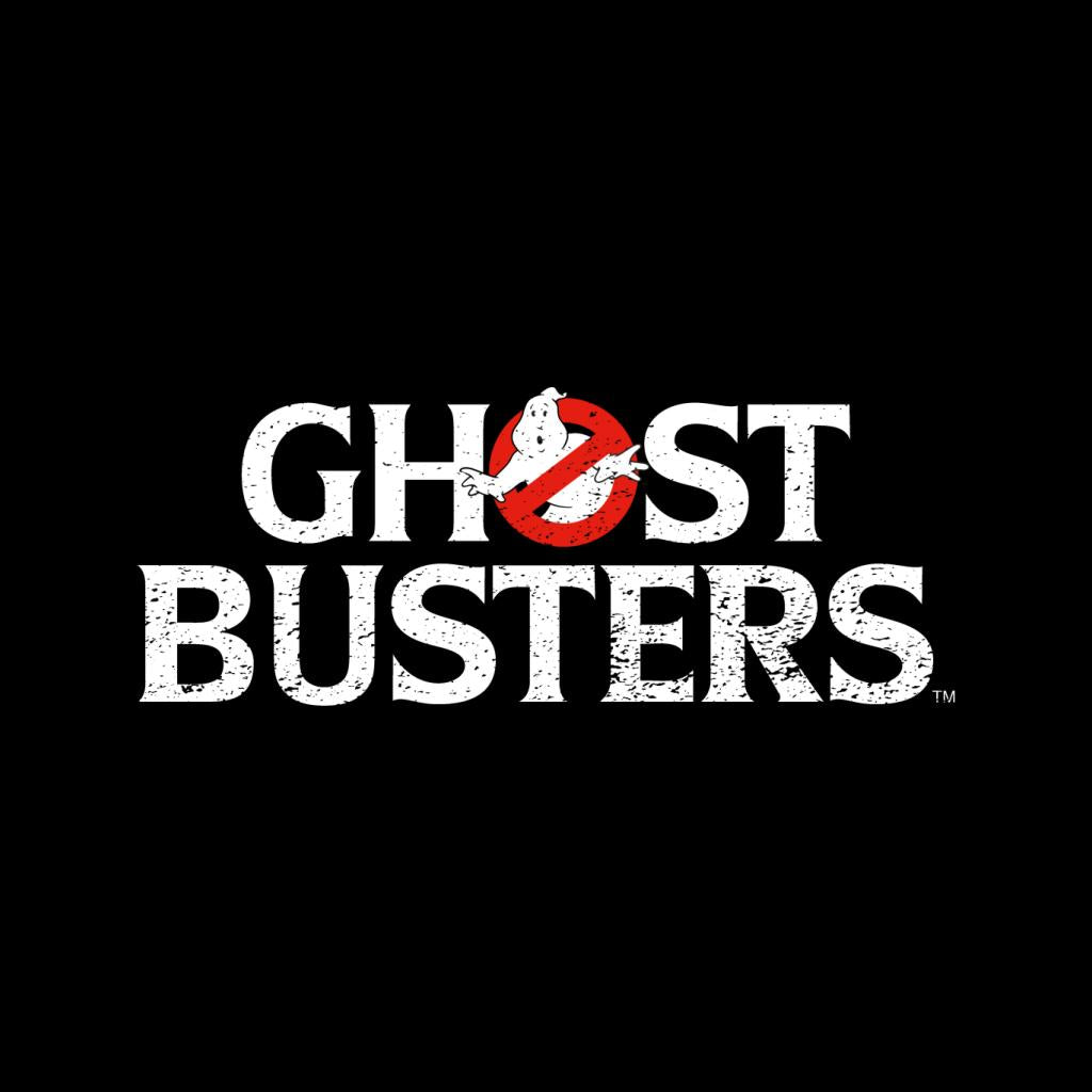 Ghostbusters Faded White Text Logo Men's T-Shirt-ALL + EVERY