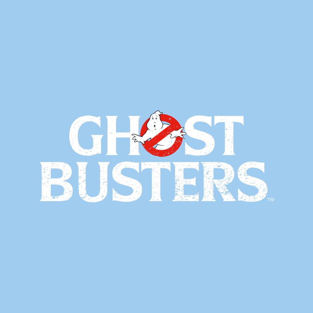 Ghostbusters Faded White Text Logo Men's T-Shirt-ALL + EVERY