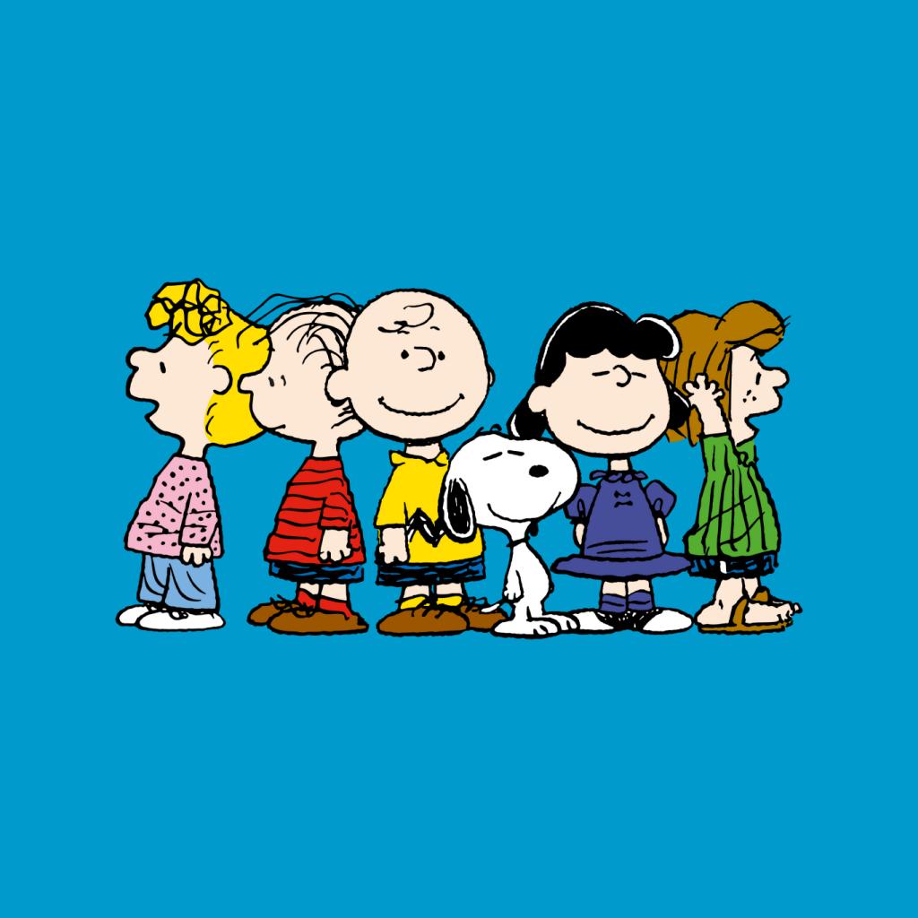 Peanuts Group Smiles Women's T-Shirt-ALL + EVERY