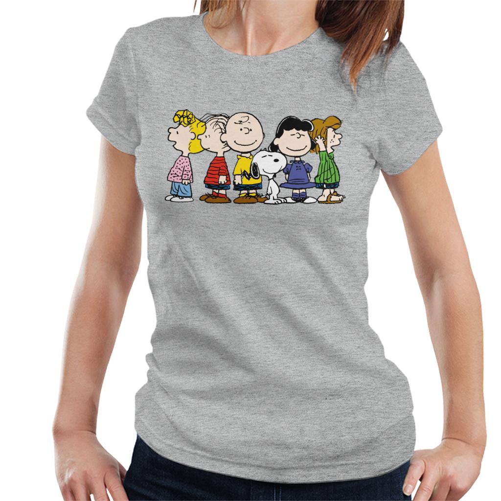 Peanuts Group Smiles Women's T-Shirt-ALL + EVERY