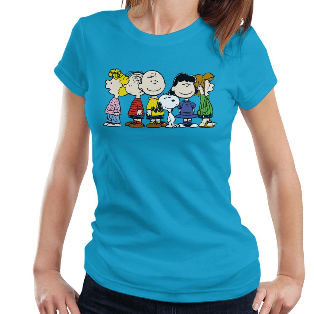 Peanuts Group Smiles Women's T-Shirt-ALL + EVERY