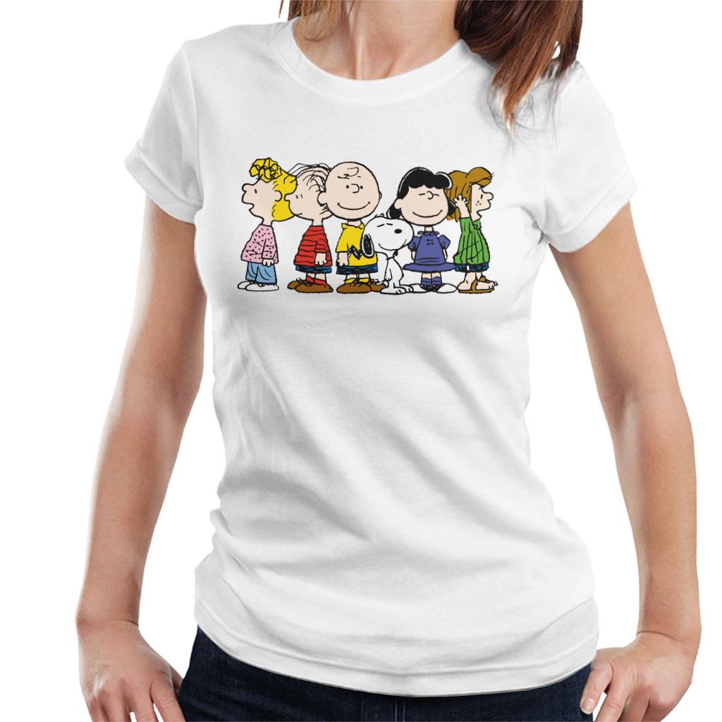 Peanuts Group Smiles Women's T-Shirt-ALL + EVERY