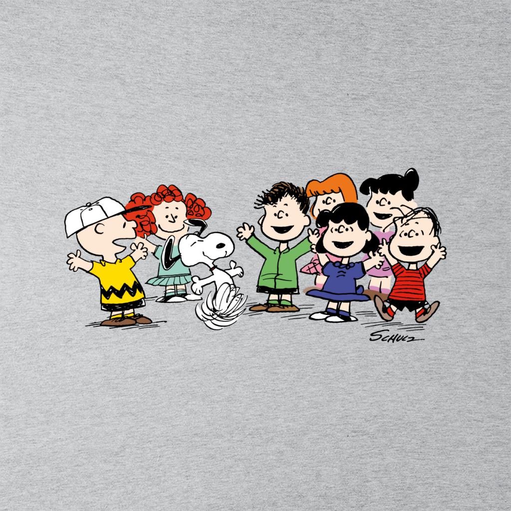 Peanuts Group Cheer Women's T-Shirt-ALL + EVERY