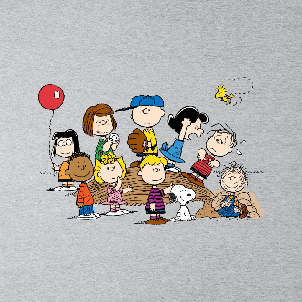 Peanuts Baseball Group Men's T-Shirt-ALL + EVERY