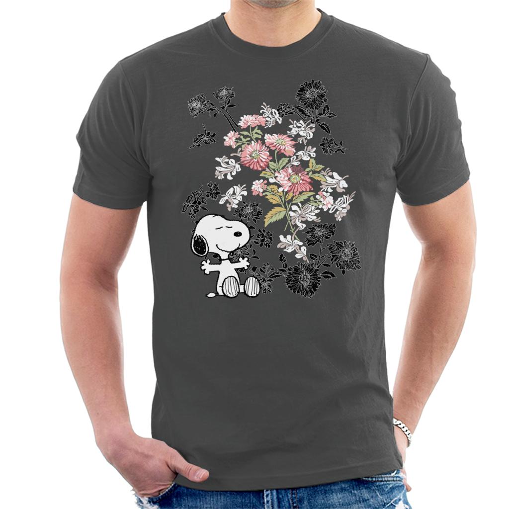 Peanuts Snoopy Flowers Men's T-Shirt-ALL + EVERY