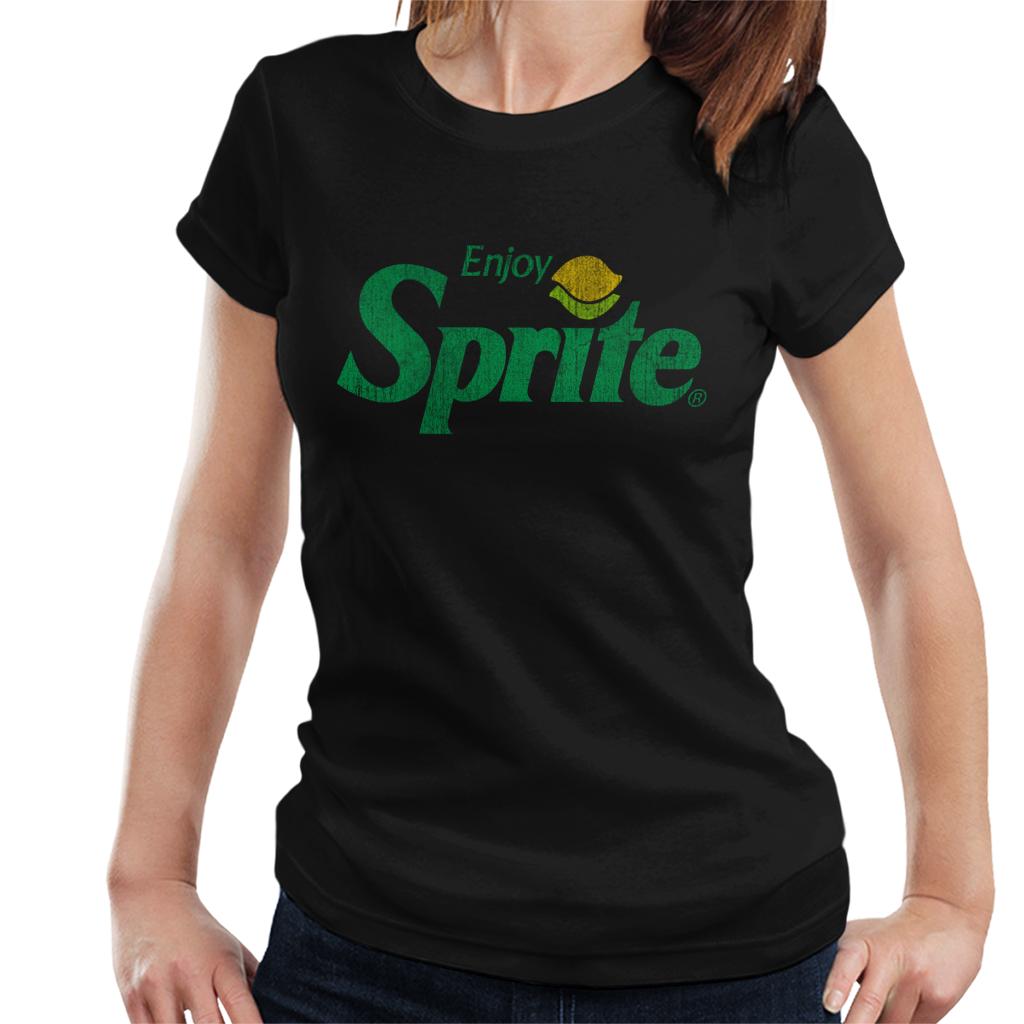 Enjoy-Sprite-Distressed-Logo-Womens-T-Shirt