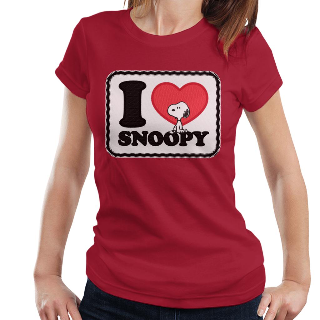 Peanuts I Love Snoopy Badge Women's T-Shirt-ALL + EVERY