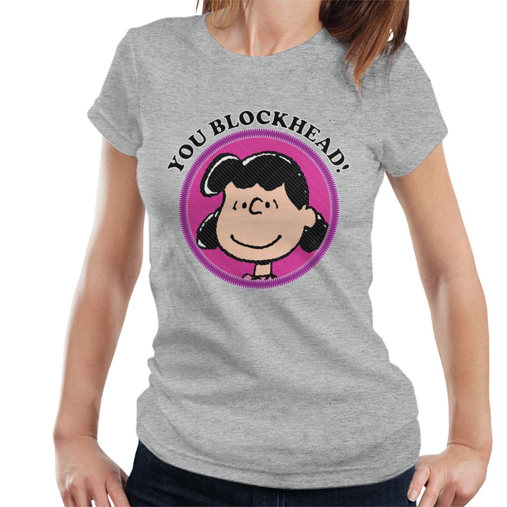 Peanuts You Blockhead Lucy Badge Women's T-Shirt-ALL + EVERY