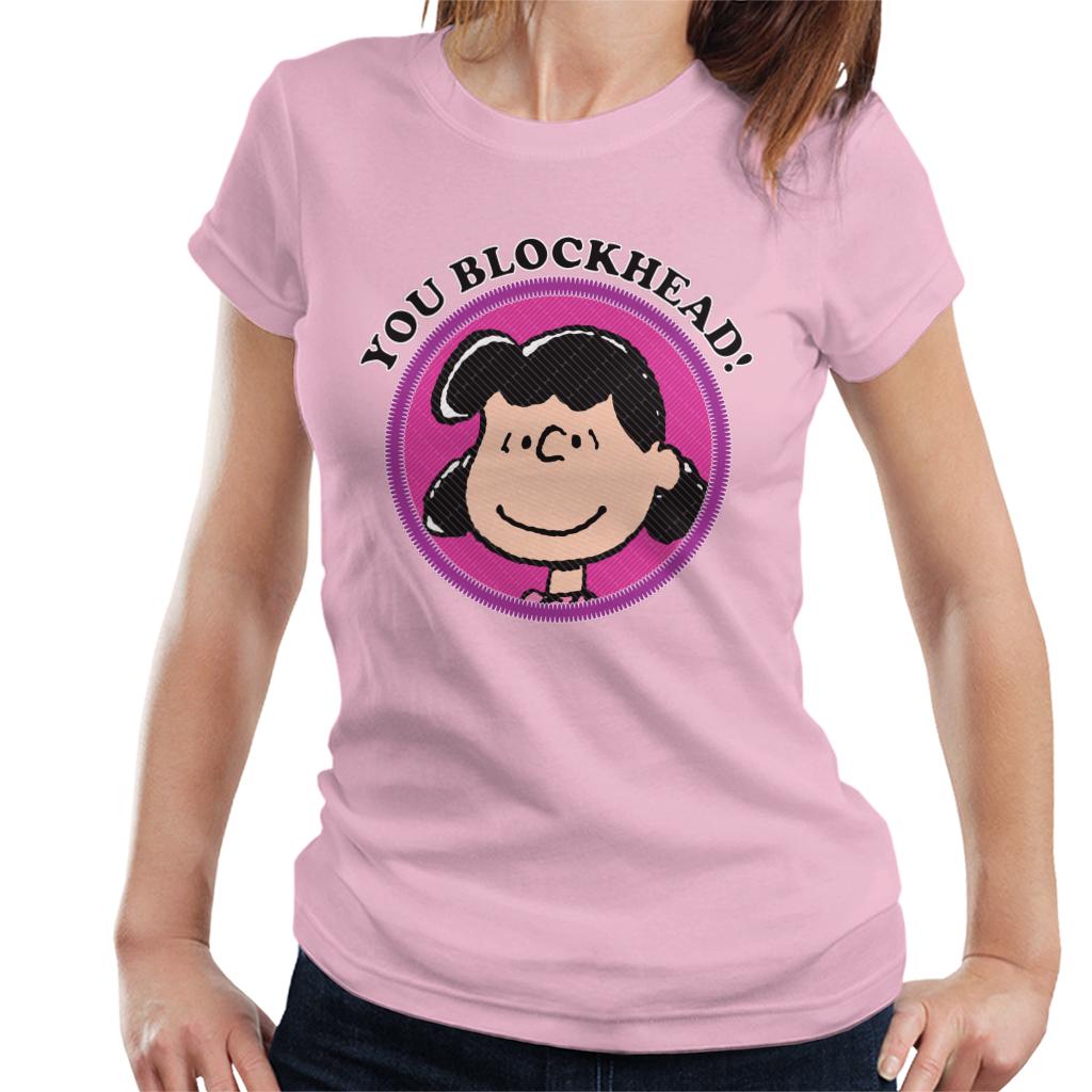 Peanuts You Blockhead Lucy Badge Women's T-Shirt-ALL + EVERY
