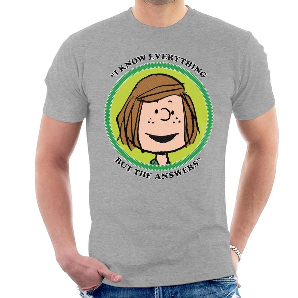 Peanuts Peppermint Patty Badge Men's T-Shirt-ALL + EVERY