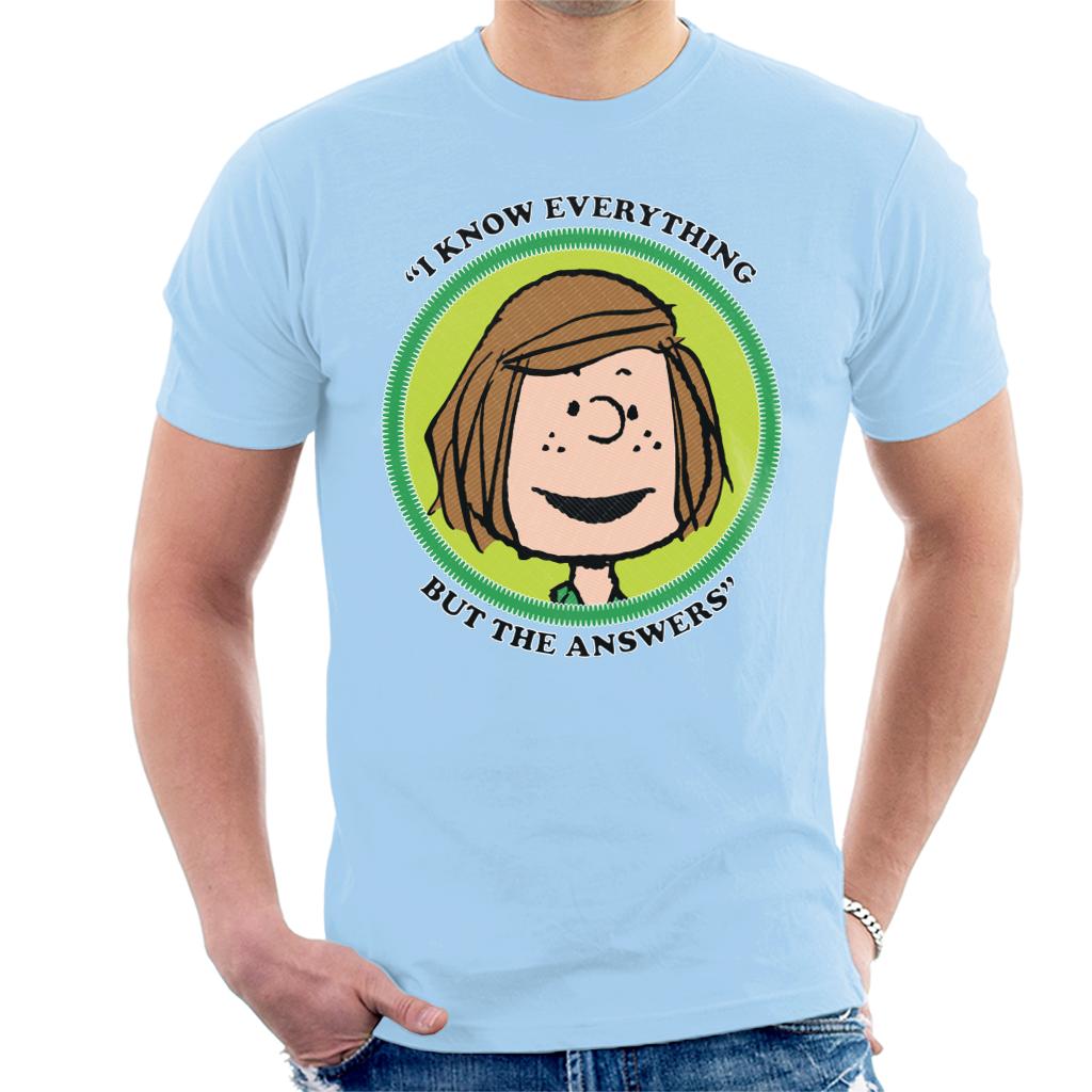 Peanuts Peppermint Patty Badge Men's T-Shirt-ALL + EVERY