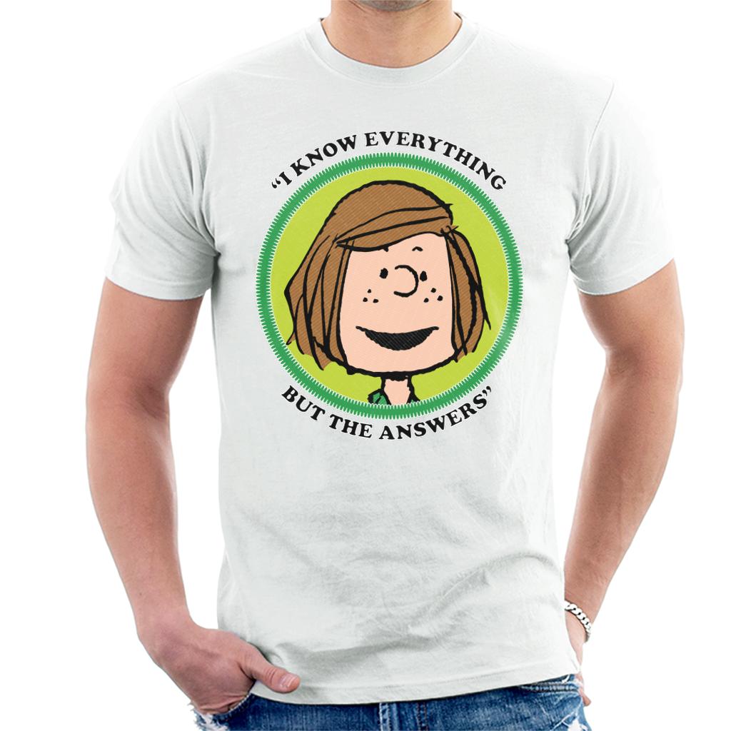 Peanuts Peppermint Patty Badge Men's T-Shirt-ALL + EVERY