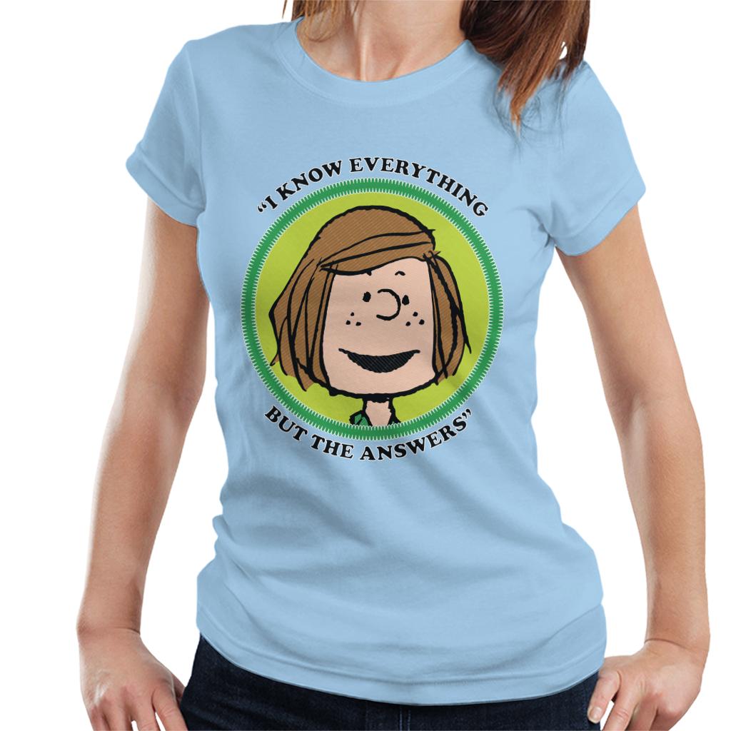 Peanuts Peppermint Patty Badge Women's T-Shirt-ALL + EVERY