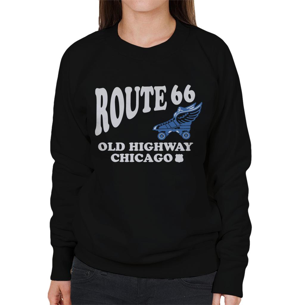 Route-66-Old-Highway-Chicago-Womens-Sweatshirt