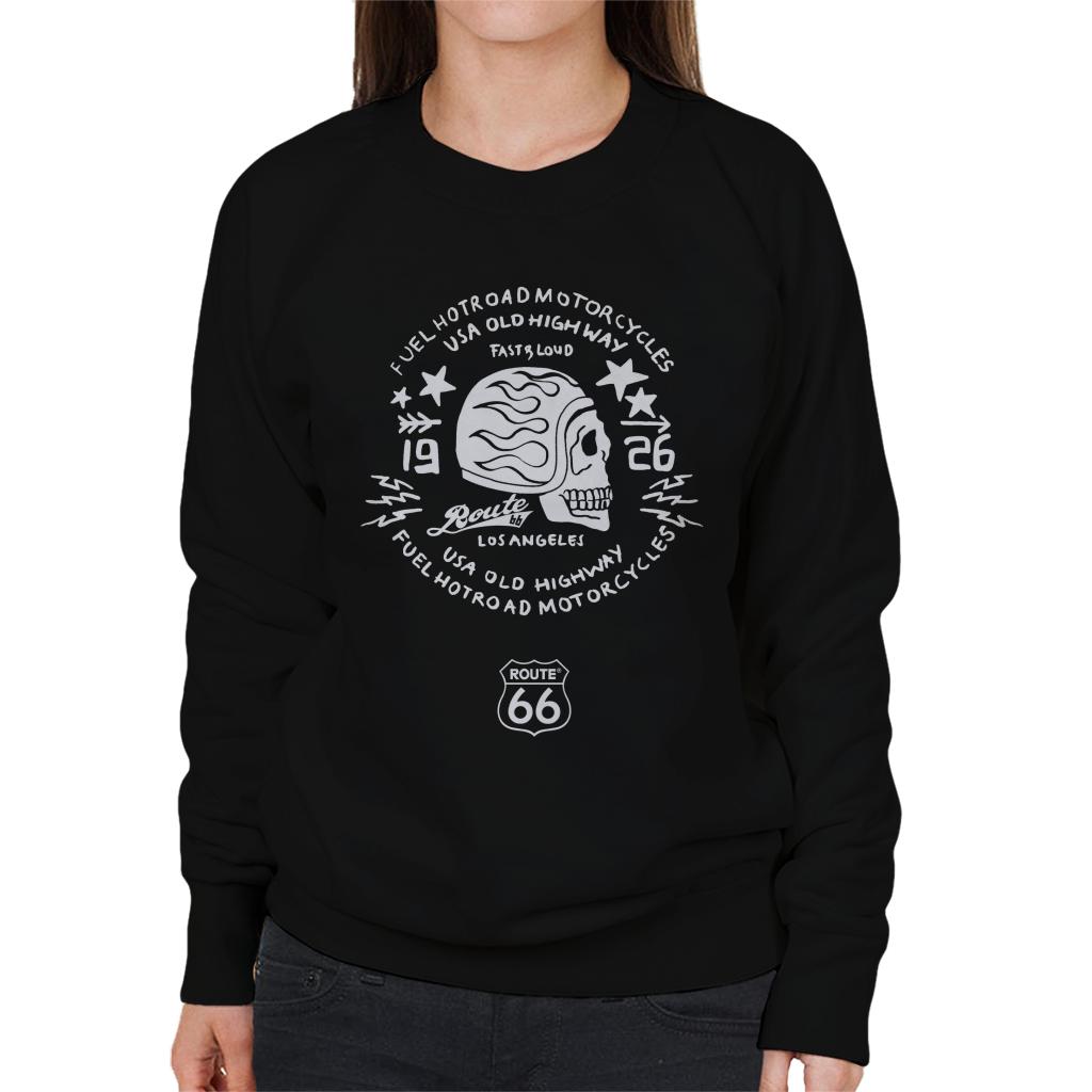 Route-66-USA-Old-Highway-Motorcycles-Womens-Sweatshirt