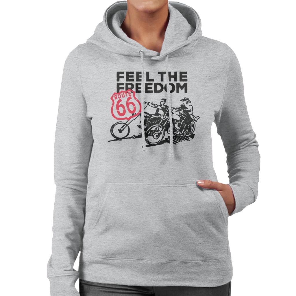 Route-66-Feel-The-Freedom-Womens-Hooded-Sweatshirt