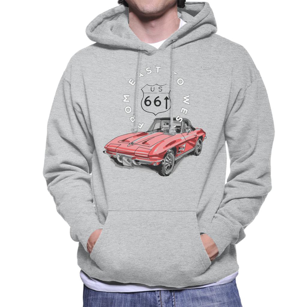 Route-66-From-East-To-West-Car-Mens-Hooded-Sweatshirt