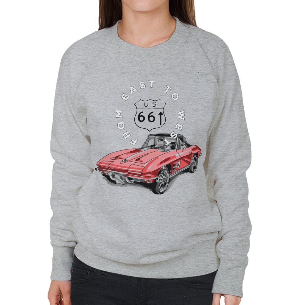 Route-66-From-East-To-West-Car-Womens-Sweatshirt