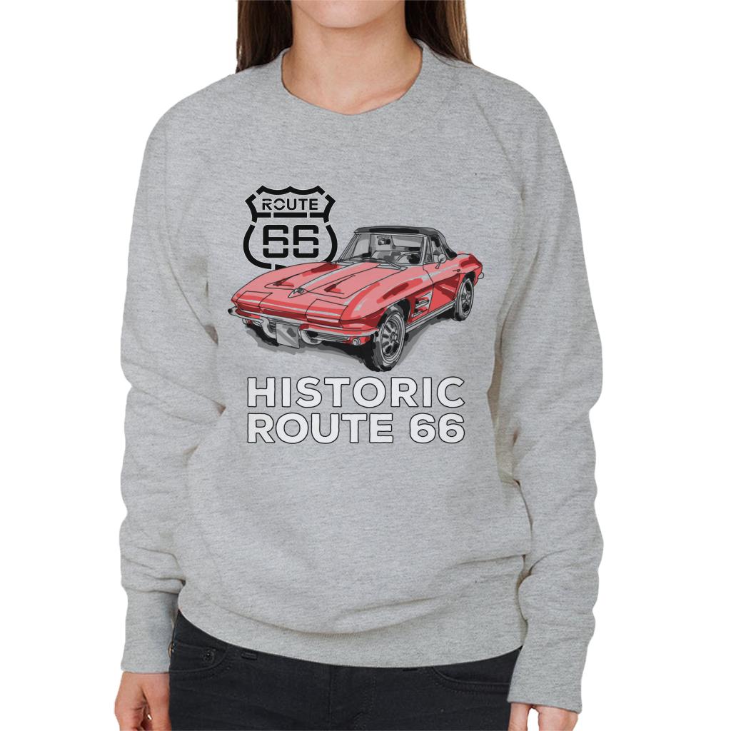 Route-66-Historic-Sports-Car-Womens-Sweatshirt