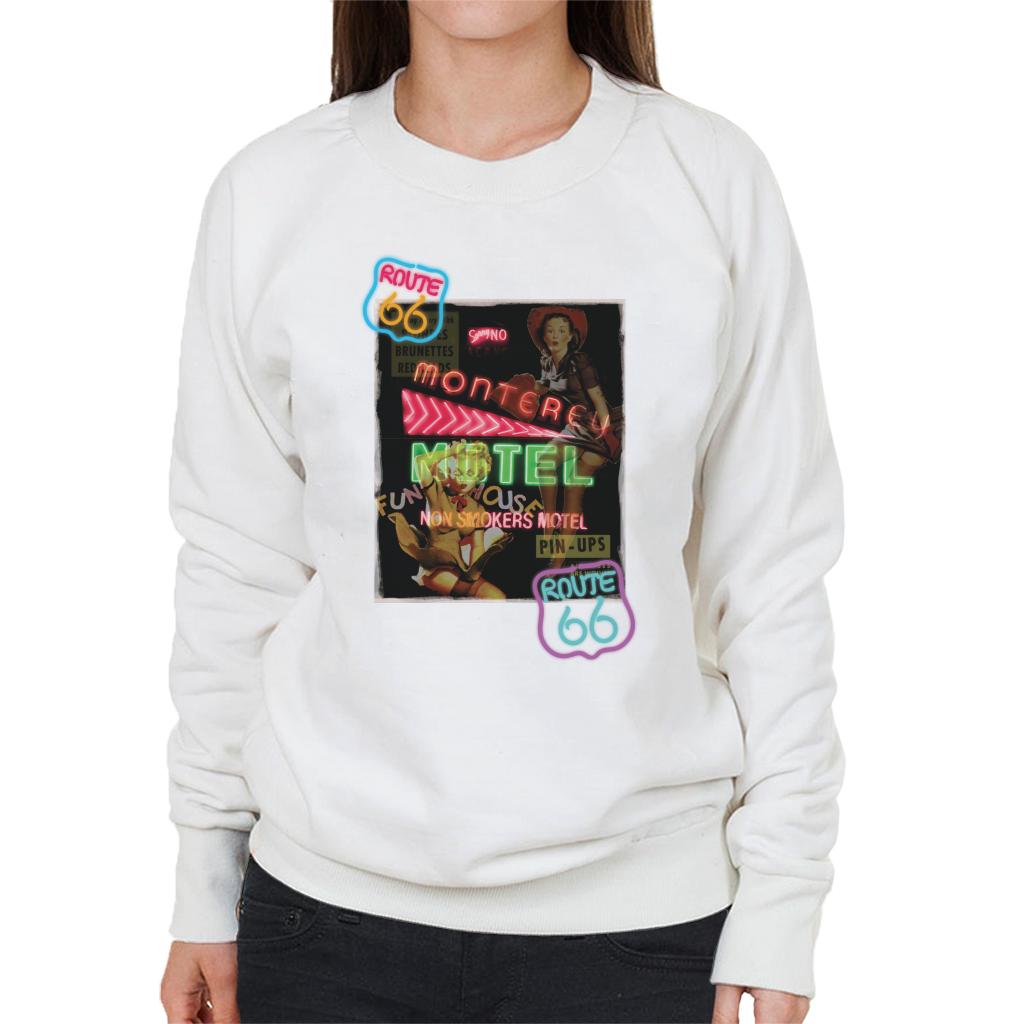 Route-66-Neon-Motel-Poster-Womens-Sweatshirt