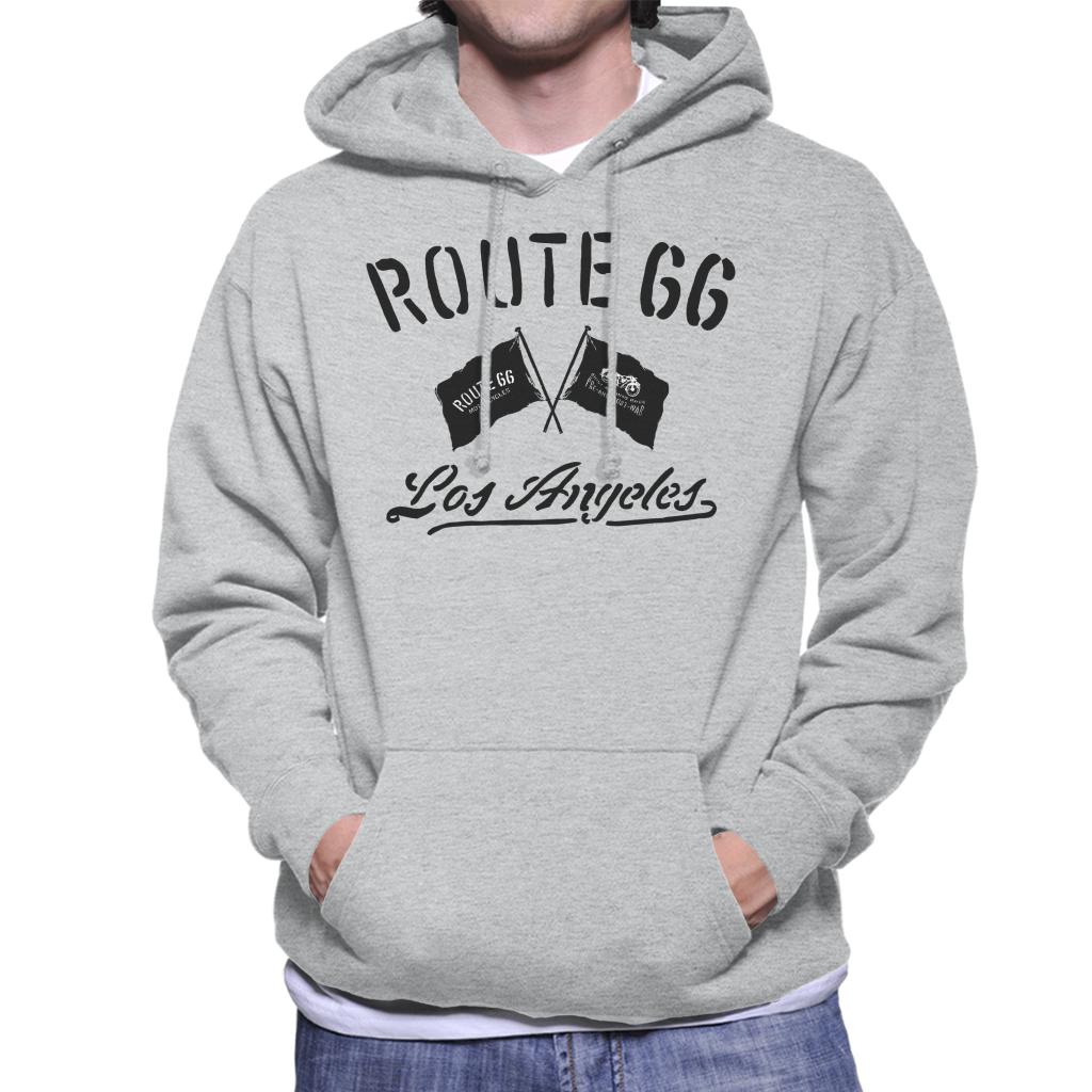 Route-66-Motorcycle-Flags-Los-Angeles-Mens-Hooded-Sweatshirt