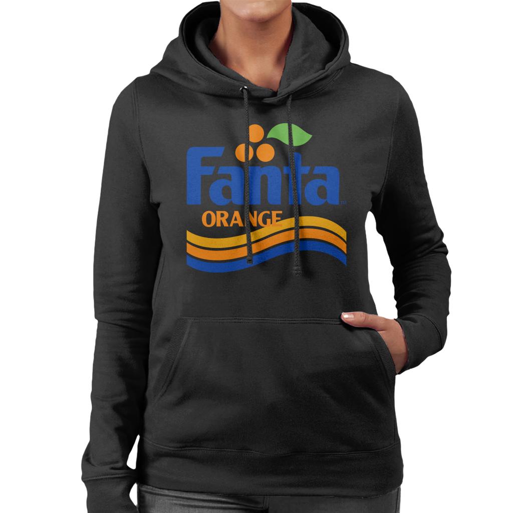 Fanta-Orange-1980s-Retro-Wave-Logo-Womens-Hooded-Sweatshirt