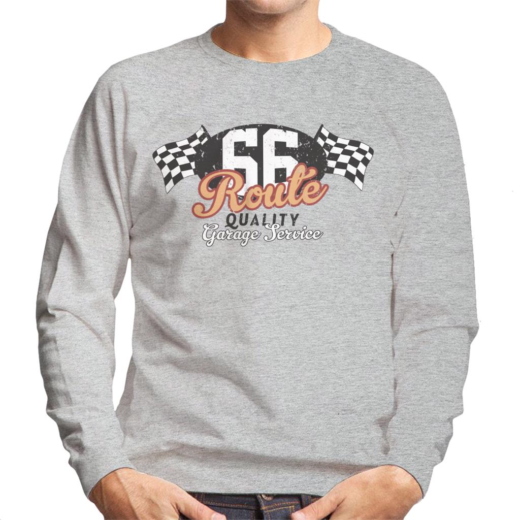 Route-66-Garage-Services-Racing-Flag-Mens-Sweatshirt