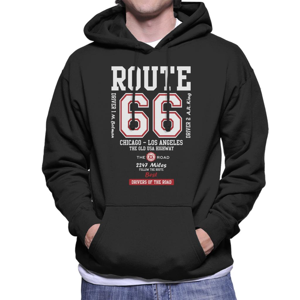 Route-66-The-Old-USA-Highway-Mens-Hooded-Sweatshirt