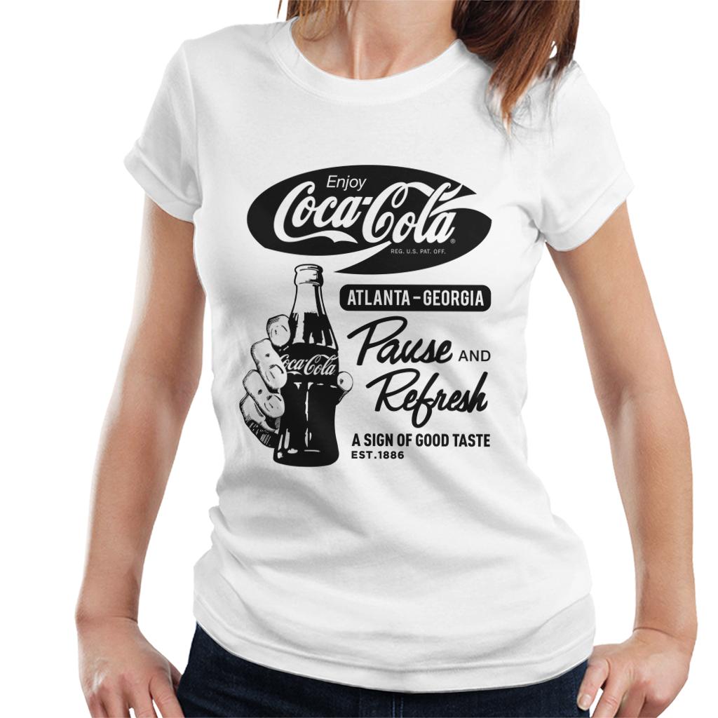 Coca-Cola-Retro-Pause-And-Refresh-Womens-T-Shirt