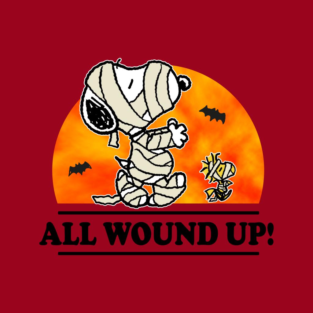 Peanuts All Wound Up Halloween Mummies Women's T-Shirt-ALL + EVERY