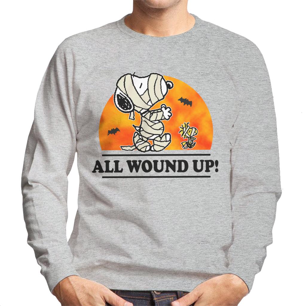 Peanuts-All-Wound-Up-Halloween-Mummies-Mens-Sweatshirt