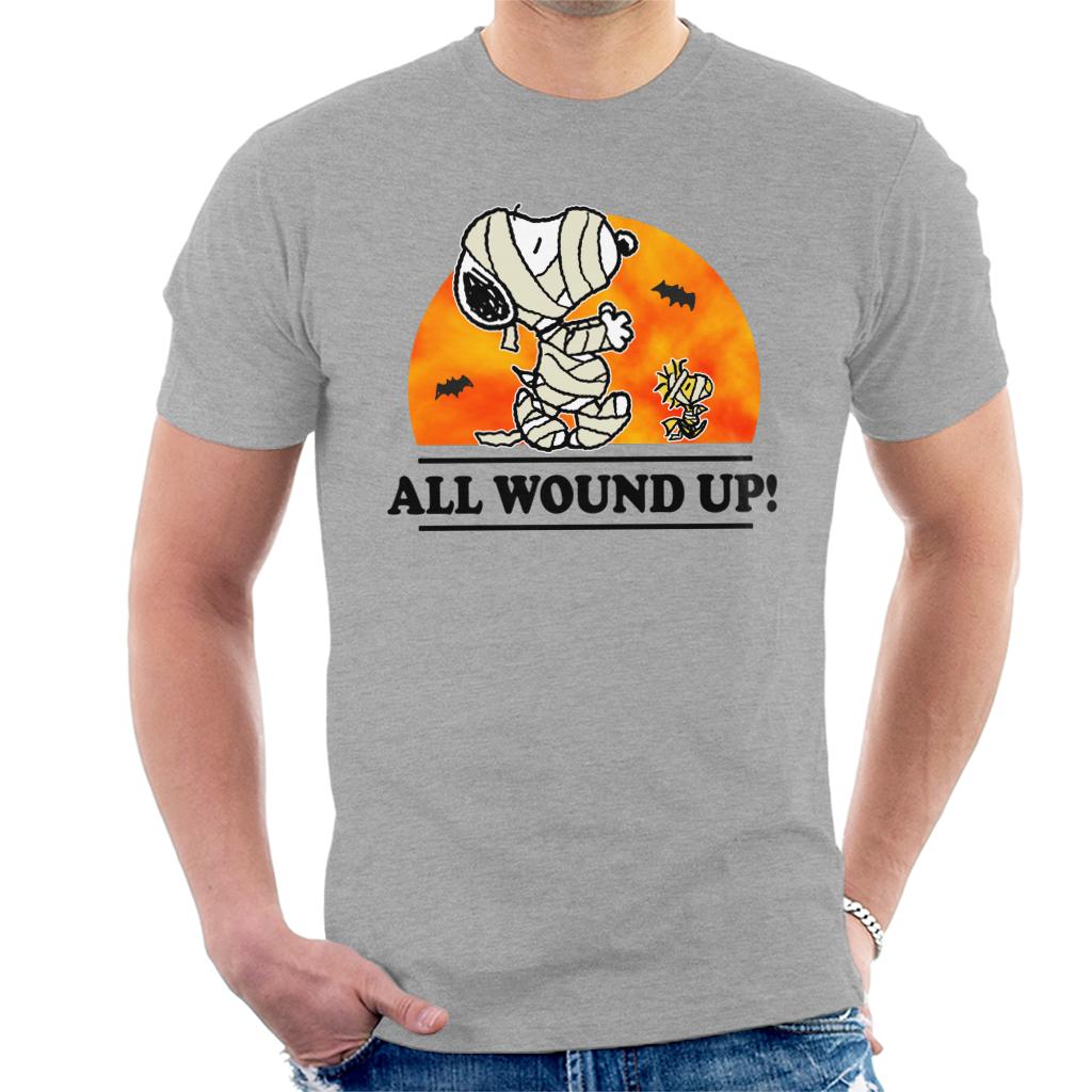 Peanuts-All-Wound-Up-Halloween-Mummies-Mens-T-Shirt