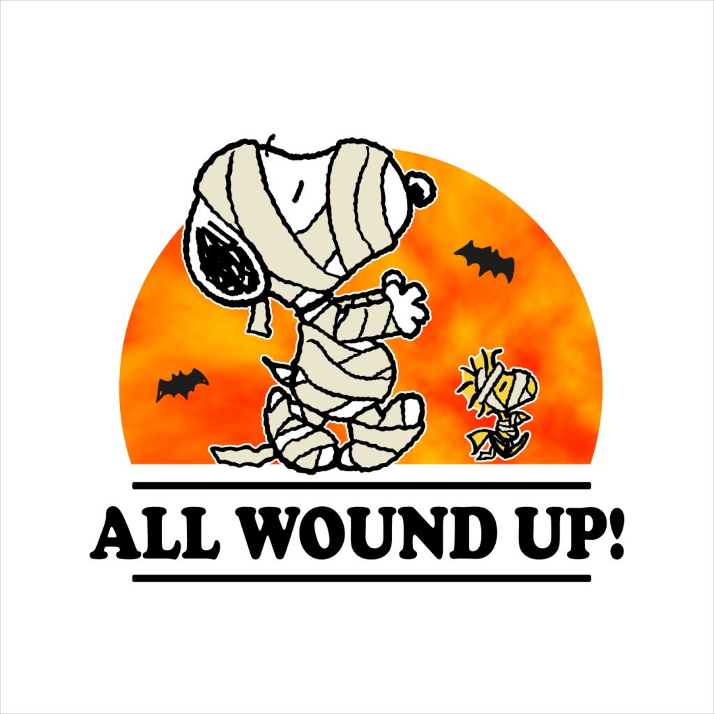 Peanuts All Wound Up Halloween Mummies Women's T-Shirt-ALL + EVERY