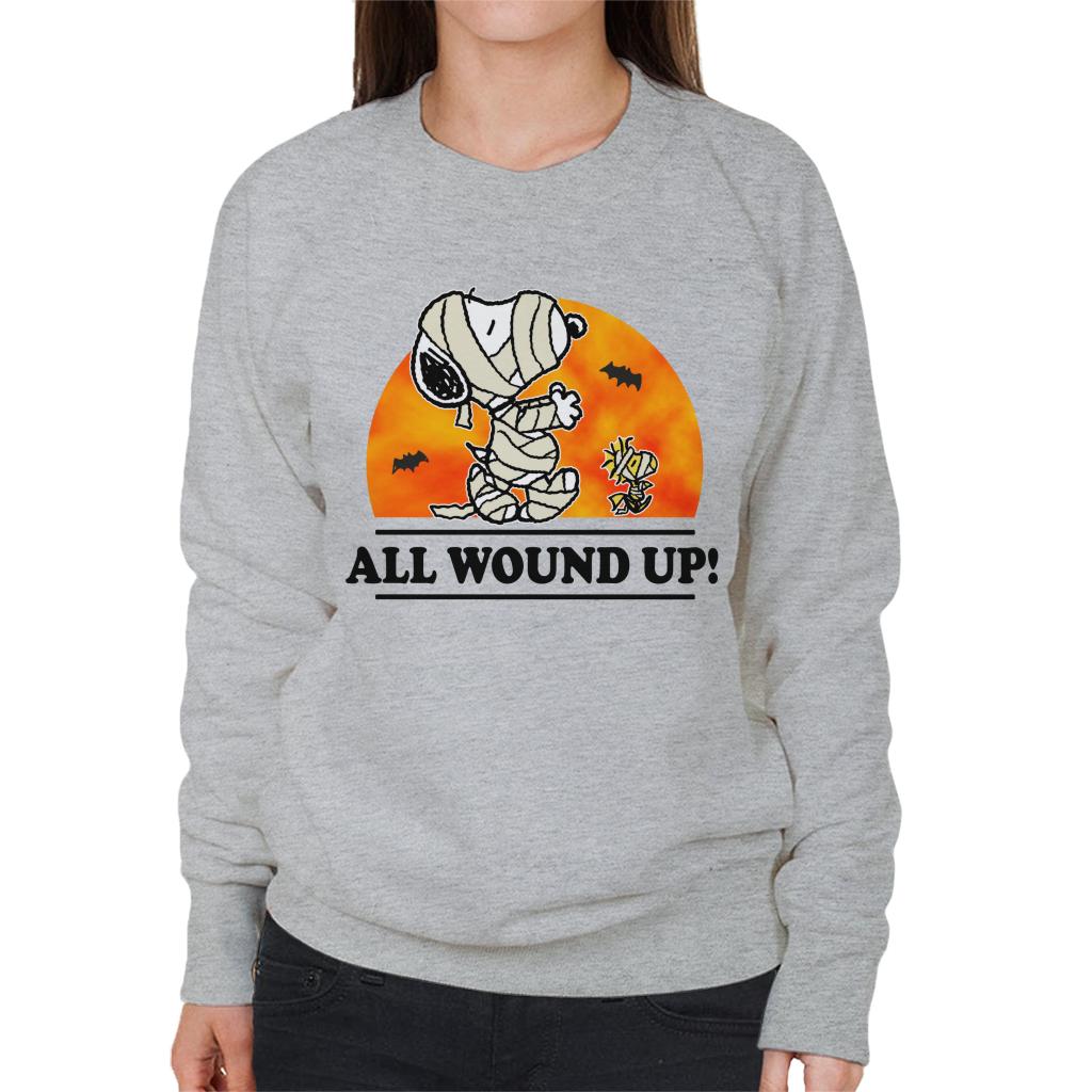 Peanuts-All-Wound-Up-Halloween-Mummies-Womens-Sweatshirt