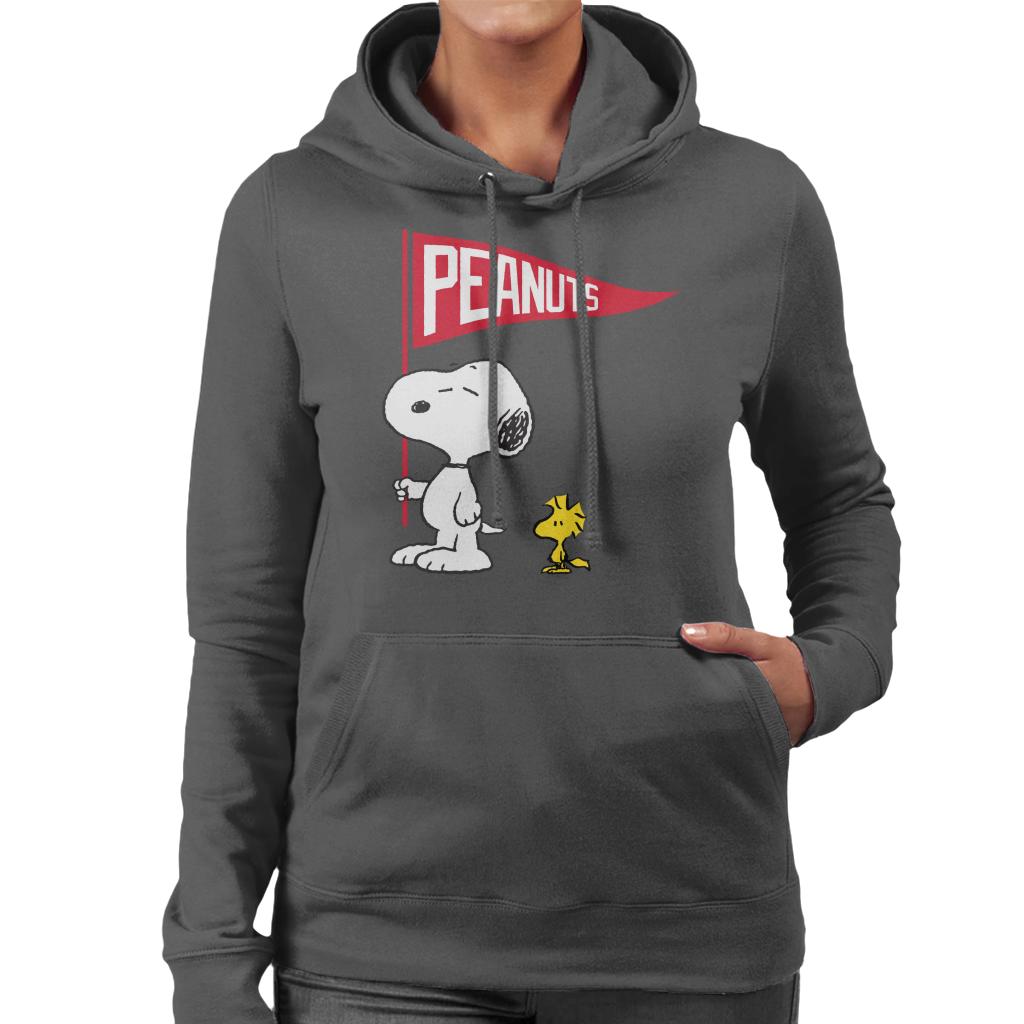 Peanuts-Snoopy-&-Woodstock-Flag-Womens-Hooded-Sweatshirt