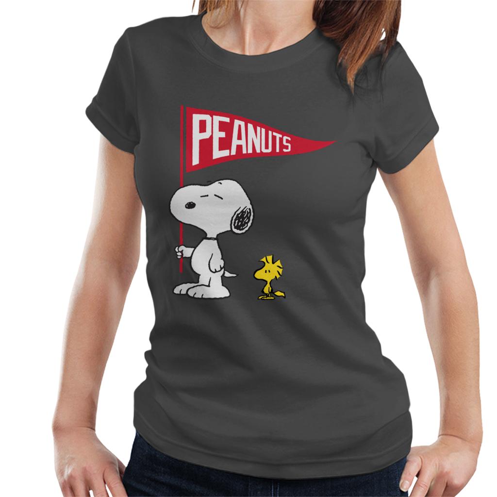 Peanuts-Snoopy-&-Woodstock-Flag-Womens-T-Shirt